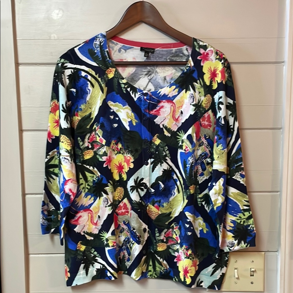 Talbots Tropical Print Women's Top Size 2XP.